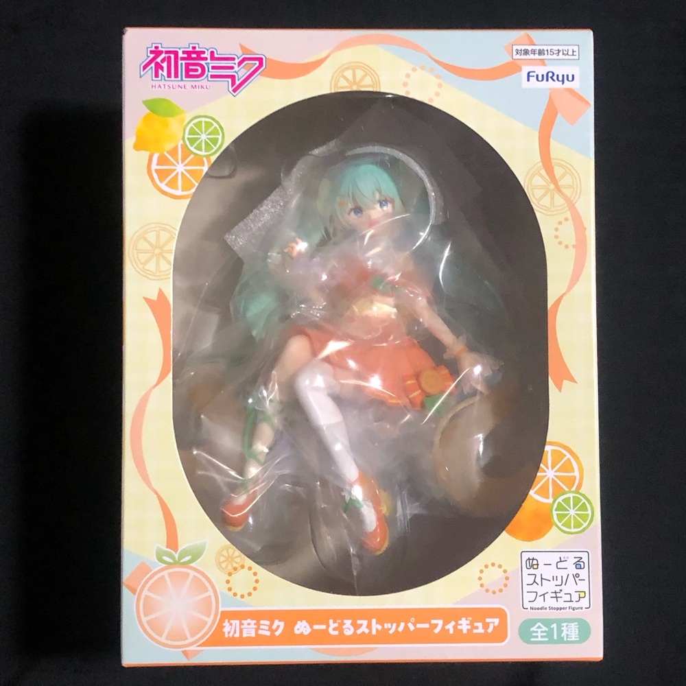 Furyu Kuji Hatsune Miku Citrus MIKU A Prize Orange Noodle Stopper Figure New